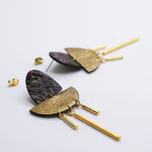 Charger l&#39;image dans la galerie, Boucles d&#39;oreilles •SAMARA• mordorées