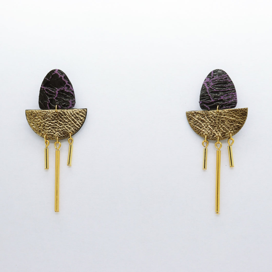 Boucles d'oreilles •SAMARA• mordorées