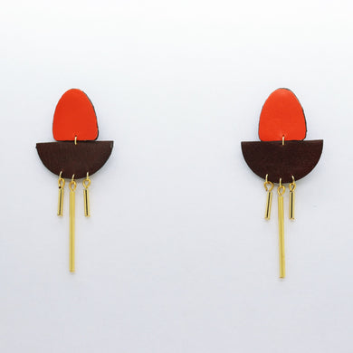 Boucles d'oreilles •SAMARA• rouges