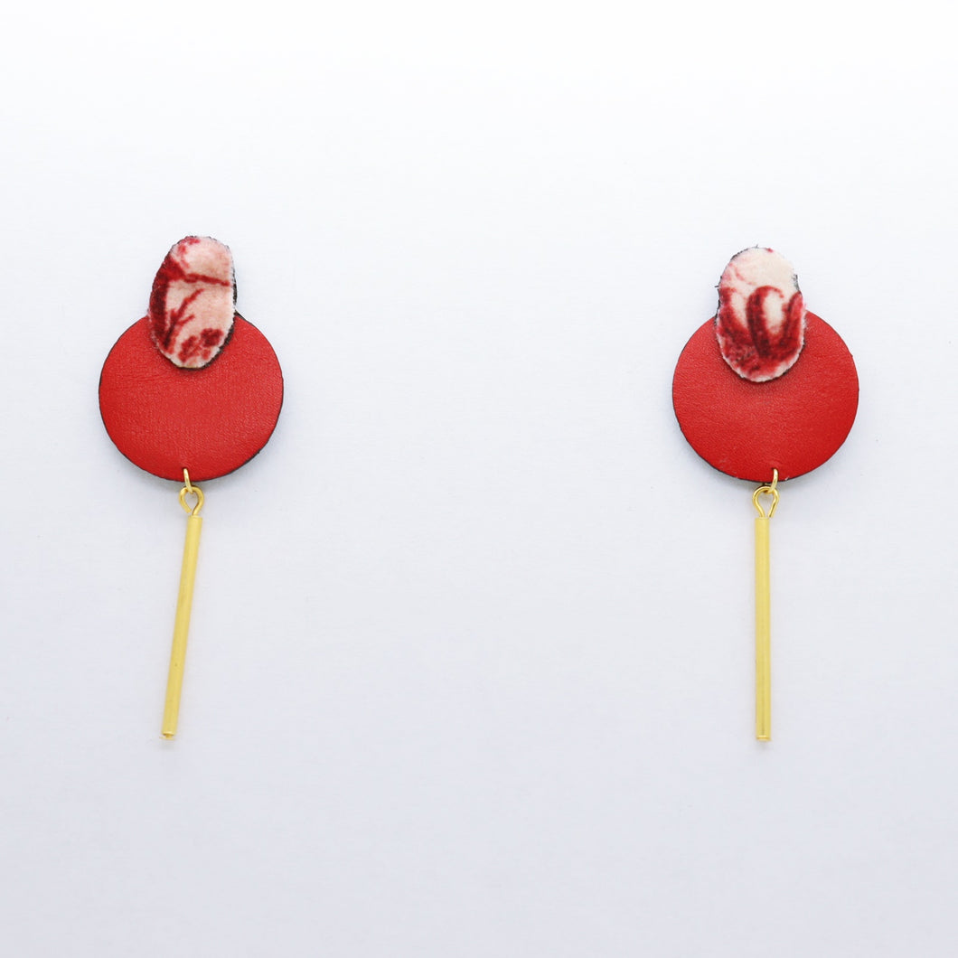 Boucles d'oreilles •SARA• rouges