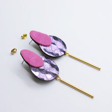 Charger l&#39;image dans la galerie, Boucles d&#39;oreilles •SARA• violettes