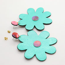 Charger l&#39;image dans la galerie, Boucles d&#39;oreilles •SAINTA• turquoises