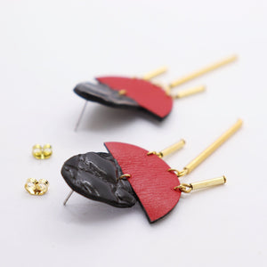 Boucles d'oreilles •SAMARA• rouges