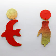 Charger l'image dans la galerie, Boucles d'oreilles en cuir •GIGI• rouges
