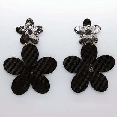 Boucles d'oreilles •FLORBA• noires