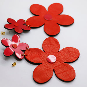 Boucles d'oreilles •FLORBA• rouges