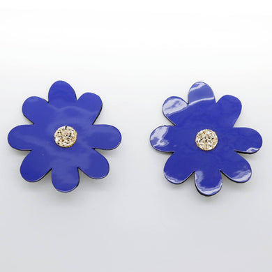 Boucles d'oreilles •DOUA• bleues