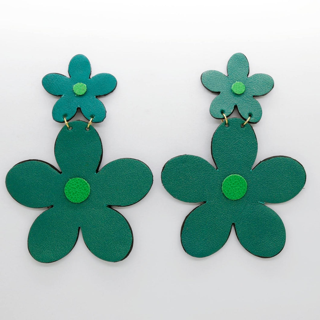 Boucles d'oreilles •FLORBA• vertes
