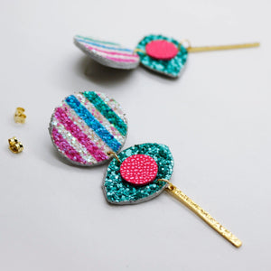 Boucles d'oreilles •POTENCO• à paillettes