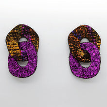 Charger l'image dans la galerie, Boucles d'oreilles en cuir •DAGDA• à paillettes