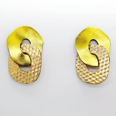 Boucles d'oreilles en cuir •DAGDA• dorées