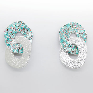 Boucles d'oreilles en cuir •DAGDA• à paillettes