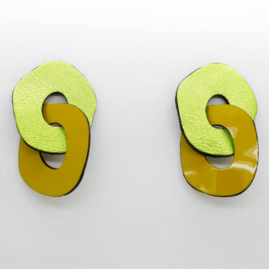 Boucles d'oreilles en cuir •DAGDA• vertes