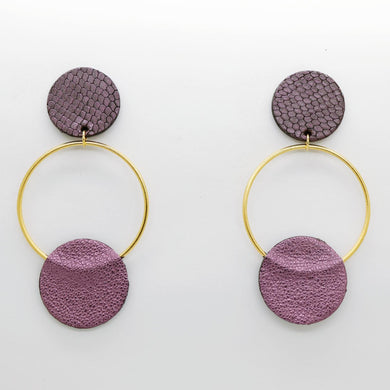 Boucles d'oreilles en cuir •RONA•bicolores