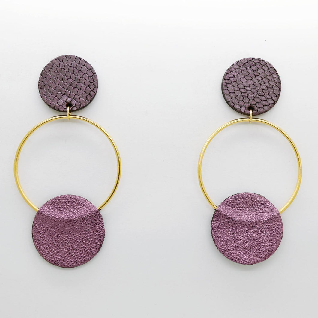 Boucles d'oreilles en cuir •RONA•bicolores