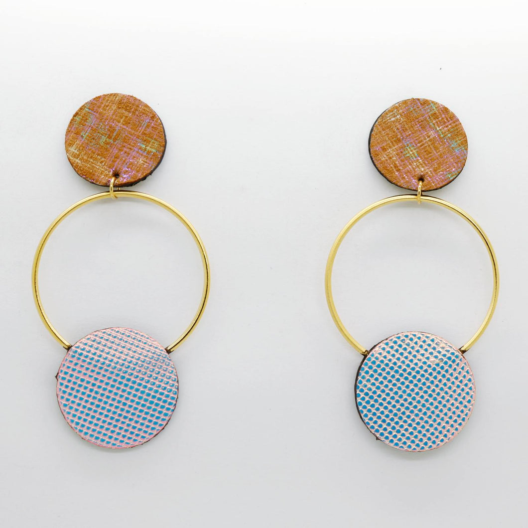 Boucles d'oreilles en cuir •RONA•bicolores