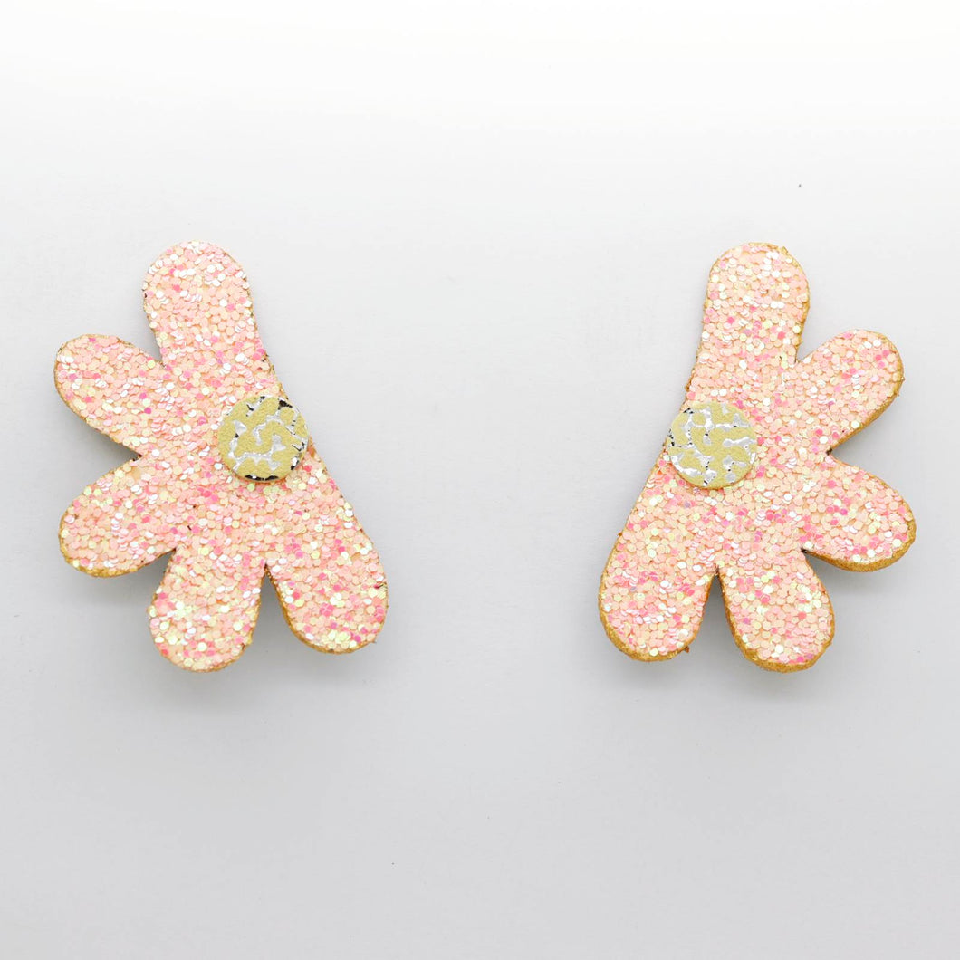Boucles d'oreilles en cuir •AUBA• à paillettes