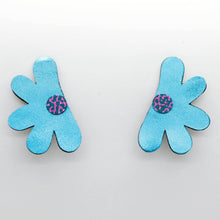 Charger l&#39;image dans la galerie, Boucles d&#39;oreilles en cuir •AUBA• bleues