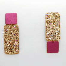 Charger l'image dans la galerie, Boucles d'oreilles en cuir •GYNE• à paillettes