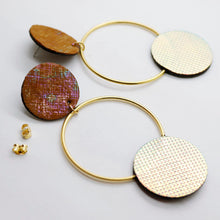 Charger l&#39;image dans la galerie, Boucles d&#39;oreilles en cuir •RONA•bicolores