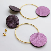 Charger l&#39;image dans la galerie, Boucles d&#39;oreilles en cuir •RONA•bicolores