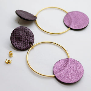 Boucles d'oreilles en cuir •RONA•bicolores