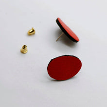 Charger l'image dans la galerie, Boucles d'oreilles en cuir •GRETA• rouges