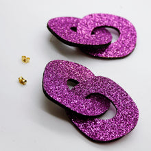 Charger l'image dans la galerie, Boucles d'oreilles en cuir •DAGDA• à paillettes
