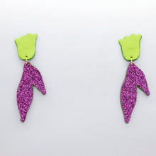 Charger l'image dans la galerie, Boucles d'oreilles en cuir •BIBA• à paillettes