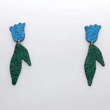 Charger l'image dans la galerie, Boucles d'oreilles en cuir •BIBA• à paillettes