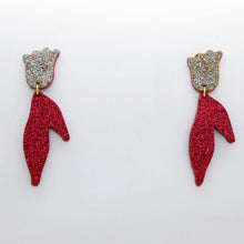 Charger l'image dans la galerie, Boucles d'oreilles en cuir •BIBA• à paillettes