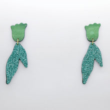 Charger l'image dans la galerie, Boucles d'oreilles en cuir •BIBA• à paillettes