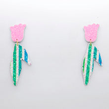 Charger l'image dans la galerie, Boucles d'oreilles en cuir •BIBA• à paillettes