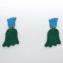 Charger l'image dans la galerie, Boucles d'oreilles en cuir •PETULA• à paillettes