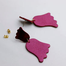 Charger l'image dans la galerie, Boucles d'oreilles en cuir •PETULA• bicolores
