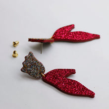 Charger l'image dans la galerie, Boucles d'oreilles en cuir •BIBA• à paillettes