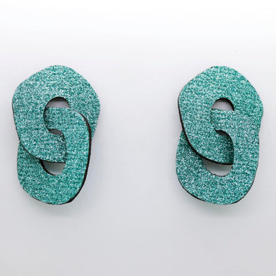 Boucles d'oreilles en cuir •DAGDA• à paillettes