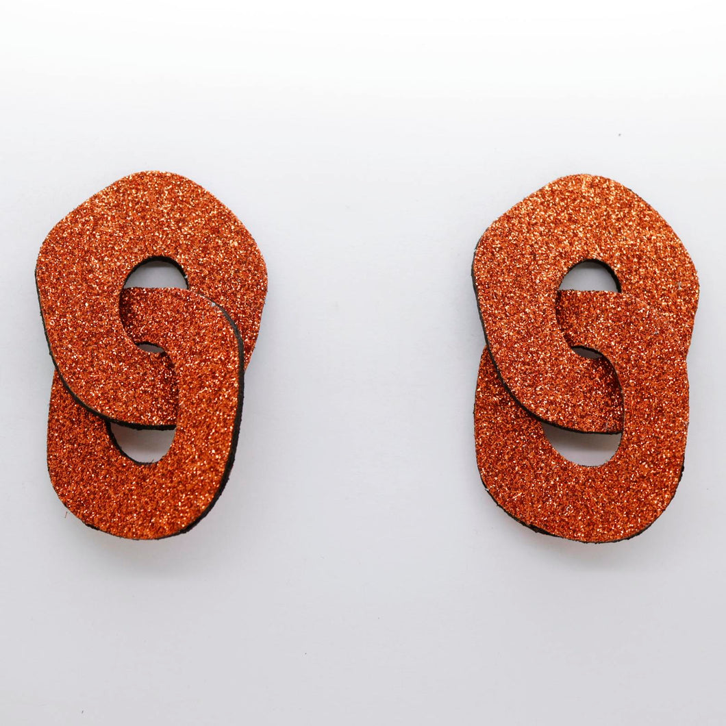 Boucles d'oreilles en cuir •DAGDA• à paillettes