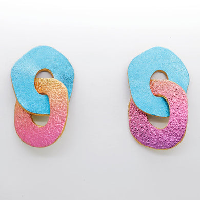 Boucles d'oreilles en cuir •DAGDA• bicolores