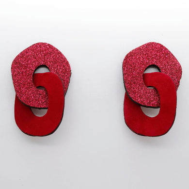 Boucles d'oreilles en cuir •DAGDA• à paillettes
