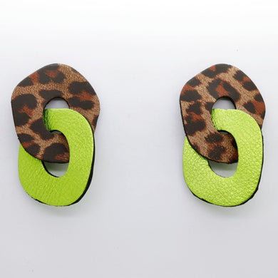 Boucles d'oreilles en cuir •DAGDA• bicolores