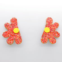 Charger l&#39;image dans la galerie, Boucles d&#39;oreilles en cuir •AUBA• à paillettes