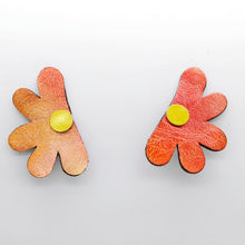 Charger l&#39;image dans la galerie, Boucles d&#39;oreilles en cuir •AUBA• orangées