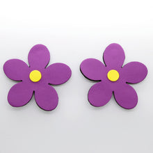 Charger l'image dans la galerie, Boucles d'oreilles en cuir •RITA• violettes