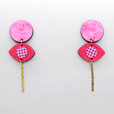 Boucles d'oreilles en cuir •POTENCO• roses