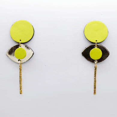 Boucles d'oreilles en cuir •POTENCO• bicolores