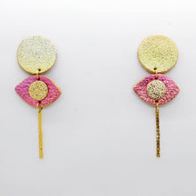 Charger l&#39;image dans la galerie, Boucles d&#39;oreilles en cuir •POTENCO• sunset