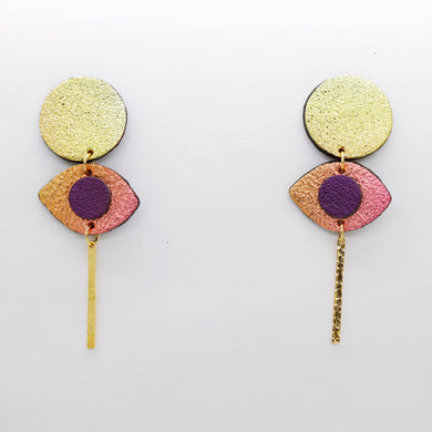 Boucles d'oreilles en cuir •POTENCO• sunset