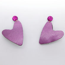 Charger l'image dans la galerie, Boucles d'oreilles en cuir •AMÕR• parmes