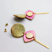 Charger l&#39;image dans la galerie, Boucles d&#39;oreilles en cuir •POTENCO• sunset